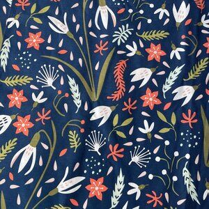 Target Pillowfort Curtain Panel Blue Orange Green Abstract Flowers